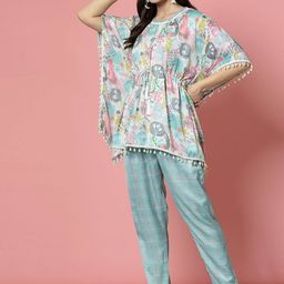 Clora Creation Embellished Kaftan Top With Trouser Co-Ords image 4