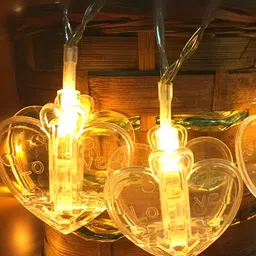 SPARK WORLD Yellow & White Heart Shape String Lights image 4