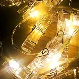 SPARK WORLD Yellow Photo Clip Shape String Lights image 4