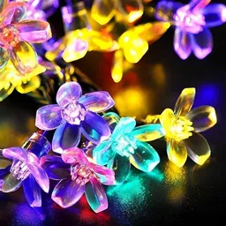 SPARK WORLD Green & Blue Blossom Flower Shape LED Fairy String Lights image 2