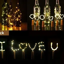 SPARK WORLD Yellow 6 Pieces Cork LED String Light image 2