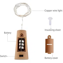 SPARK WORLD 9-Pcs Yellow Rice Shaped Cork Fairy String Lights image 3