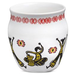 Arrabi White & Red Set Of 6 Dishwasher Safe Ceramic Glossy Kulladhs Set 220 ml Each image 3