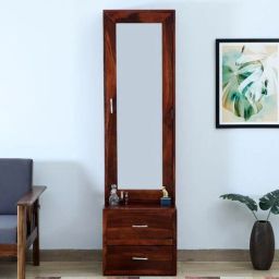 woodsworth from pepperfry Kelty Sheesham Wood Dressing Unit in Scratch Resistant Honey Oak Finish With Drawers-picture-25