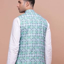 showoff Men Printed Slim Fit Nehru Jacket image 4
