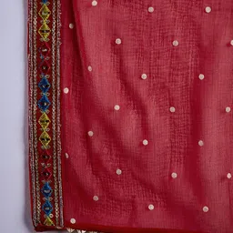 Sangria Zari & Sequence Embroidered  Round Neck Kurta With Trousers & Dupatta image 2