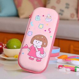 colorbee Stylish Pink Cartoon Fairy Pencil Pouch Cute Birthday Zipper Organizer Compass Animal Character, Cute Girl Cartoon, Floral Prints Art Polyester Pencil Box-picture-40