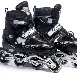 jr club Hight Quality Inline Blue Color Skating, Skates Size Adjustable Aluminum-Alloy In-line Skates - Size 7-10 UK image 3
