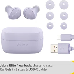 Jabra Elite 4 Bluetooth Headsets with ANC, Multipoint, 4-mic call technology Bluetooth Headset image 3