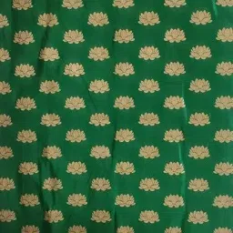 green Background with gold lotus print Backdrop size 5ft Hight & 8ft Width Curtain Fabric-18