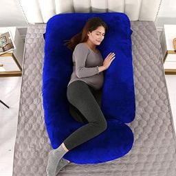 ultra soft j shaped pillow Polyester Fibre, Microfibre Solid Pregnancy Pillow Pack of 1-image-99