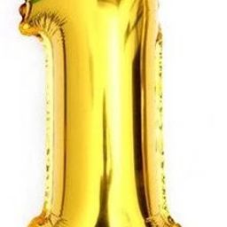 Solid Number 1 Foil Balloon Gold (16inch) Birthday Party Supplies Balloon-21