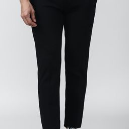 peter england Men Slim Fit Black Polycotton Trousers-picture-23