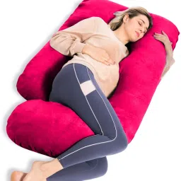 ultra soft j shaped pillow Polyester Fibre, Microfibre Solid Pregnancy Pillow Pack of 1-image-20