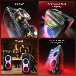 boAt Partypal 600(2025 Launch), Animated Text Display, Wireless Karaoke MIC, LEDs 220 W Bluetooth Party Speaker image 2