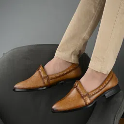 Leather Mojaris Traditional Ethnic Footwear PU Sole Stylish & Comfortable Loafers For Men-picture-22