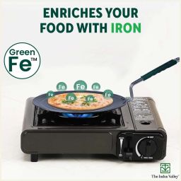 the indus valley Pre-Seasoned Iron Concave Tawa For Dosa/Chapathi With Silicone handle - 10 inch Tawa 25.5 cm diameter image 4