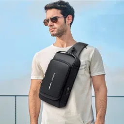 Black Men & Women Shoulder Bag 'Sling Bag for Men Stylish Crossbody Backpack for Men & Women-42