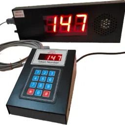 3-digit Token Display System with Tamil & English voice announcement; 5 m cable Indoor PA System-0