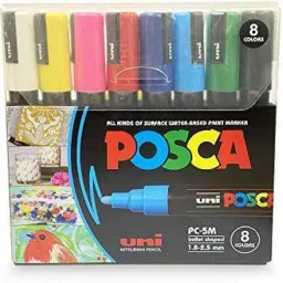 Posca C5MRCS8 5M 1.8-2.5 mm Bullet Shaped | Smooth & Water Resistant Marker Pen-10