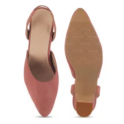 Metro Pointed Toe Textured Block Mules With Backstrap image 2