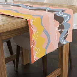 STYBUZZ Pink & Yellow Abstract Printed Table Runners image 4