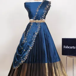fabcartz Self Design Semi Stitched Lehenga Choli-picture-18