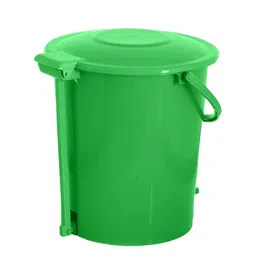 Kuber Industries Set Of 2 Green Solid Plastic Pedal Dustbin With Handle image 5