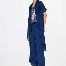 AND Printed Round Neck Top With Trousers & Shrug image 4