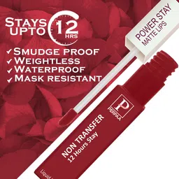 PERPAA Power Stay Non Transfer 12 Hours Stay Matte Liquid Lipstick 5 ml - Apple Red 22 image 5