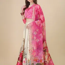 Kaizen TEXO FAB Printed Semi-Stitched Lehenga & Unstitched Blouse With Dupatta image 4