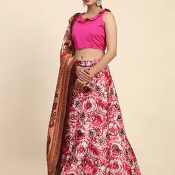 Kaizen TEXO FAB Digital Printed Semi-Stitched Lehenga & Unstitched Blouse With Dupatta image 4