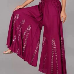 Women Relaxed Maroon Viscose Rayon Trousers-image-67