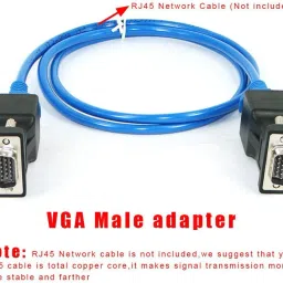 RuhZa VGA Extender to CAT5 CAT6 RJ45 Network Cable Adapter DB15 Male Port for Multimedia Video RJ45 Network Adapter Tower Server image 3