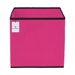 Kuber Industries Set Of 2 Pink Solid Non Woven Large Foldable Storage Box image 5
