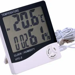 thermomate Digital room Thermometer Humidity Meter with Clock LCD Display Wall Mount RT20 Thermometer image 3