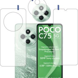 Flp1onBuy Front and Back Tempered Glass for Poco C75 5G with Camera lens-image-78