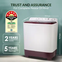 haier 7 kg Anti Bacterial Vortex Pulsator, 1300 RPM, Spray Function, Wash Programs, Magic Filter, Rat Mesh Semi Automatic Top Load Maroon, White image 5