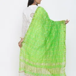 SOUNDARYA Woven Design Art Silk Bandhani Dupatta with Gotta Patti image 3