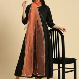 Dupatta Bazaar Embellished Sequinned Net Dupatta image 4