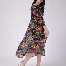 SCORPIUS Printed Georgette Open Front Longline Shrug image 2