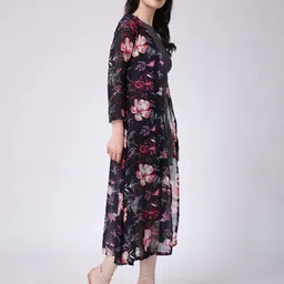 SCORPIUS Printed Georgette Open Front Longline Shrug image 5