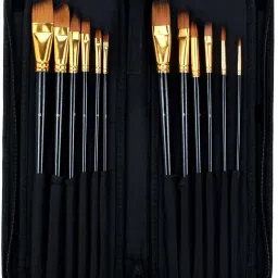 Paint brush Set Artist Quality Long Handled Paint Brushes with Zippered Carry Case/Pop-Up Stand, 12 Piece Set-image-9