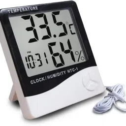 convious HTC-1 Digital Hygrometer Thermometer Humidity Meter With Clock LCD Display Hydrometer image 2