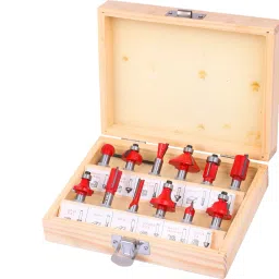 8 mm 12 PCS MULTI SHAPES ROUTER/TRIMMER BIT SET COMBO WITH WOODEN BOX 1/4" (8 MM SHANK) SPECIALLY DESIGNED FOR WOODWORKING Rotary Tool (8 mm) TBRBS8M Rotary Bit Set-10