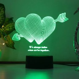 3D Double Heart Shape Acrylic led Night lamp Customized with Any Name and Text Romantic Gift for Wife Husband Lover Anniversary Birthday Table Lamp-15