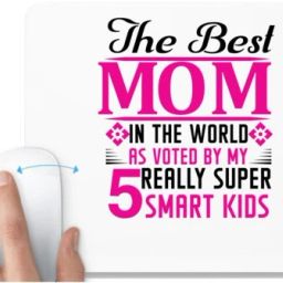 UDNAG White Mousepad 'Mother | The best mom' for Computer / PC / Laptop [230 x 200 x 5mm] Non Slip Base Mousepad-image-70