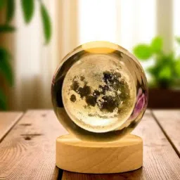 MoonGlow 3D Crystal Moon Table Lamp | Table Lamp-image-88