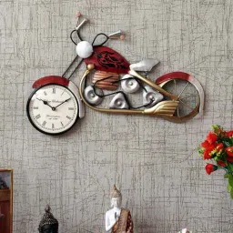craft tree Bike Red Iron Novelty Wall Clock-picture-26