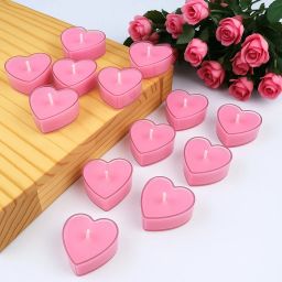 10Pcs Romantic Heart Shape Candles Pink Candle-image-46